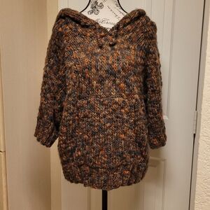 NWT Chaser Chunky Knit Hooded Sweater With Kangaroo Pouch